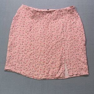 Aeropostale Pink Floral Mini Skirt Side Slit Size S Coquette Y2K Ditsy Fairycore